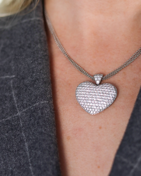 Pre - owned Diamond Heart Shaped Pendant