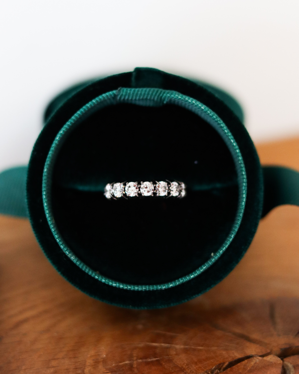 Lab Diamond Eternity Band with Blackened Surround