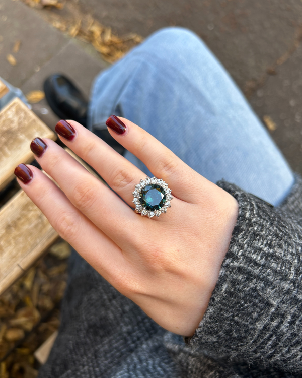 Diamond and Natural Sapphire Ring