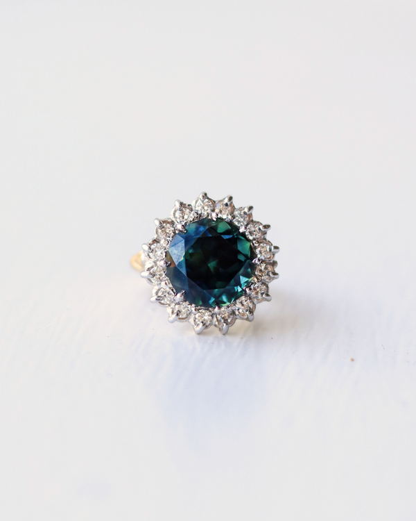 Diamond and Natural Sapphire Ring