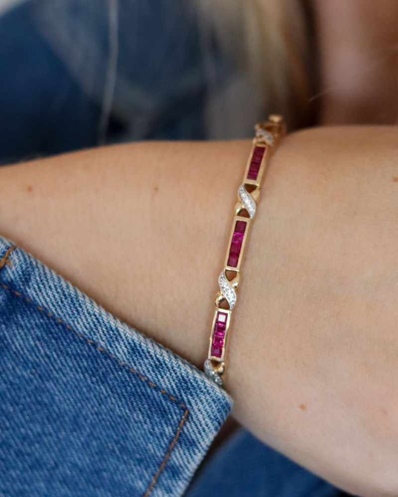 Ruby & Diamond Bangle