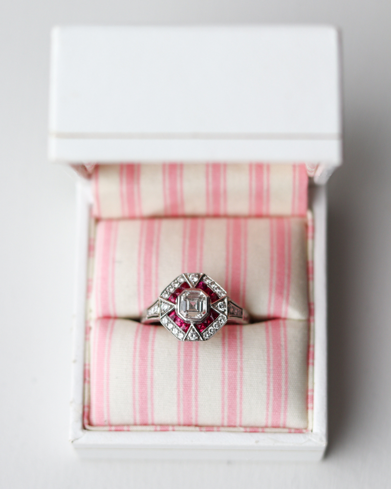 Art Deco Ruby Target Ring