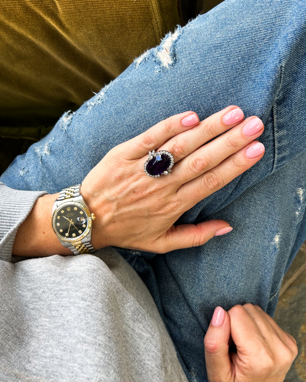 Vintage Amethyst & Diamond Ring