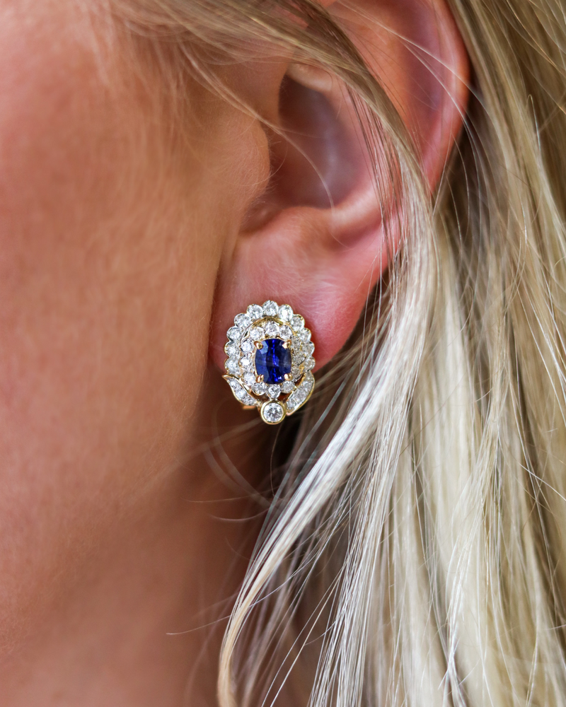 Sapphire & Diamond Earrings