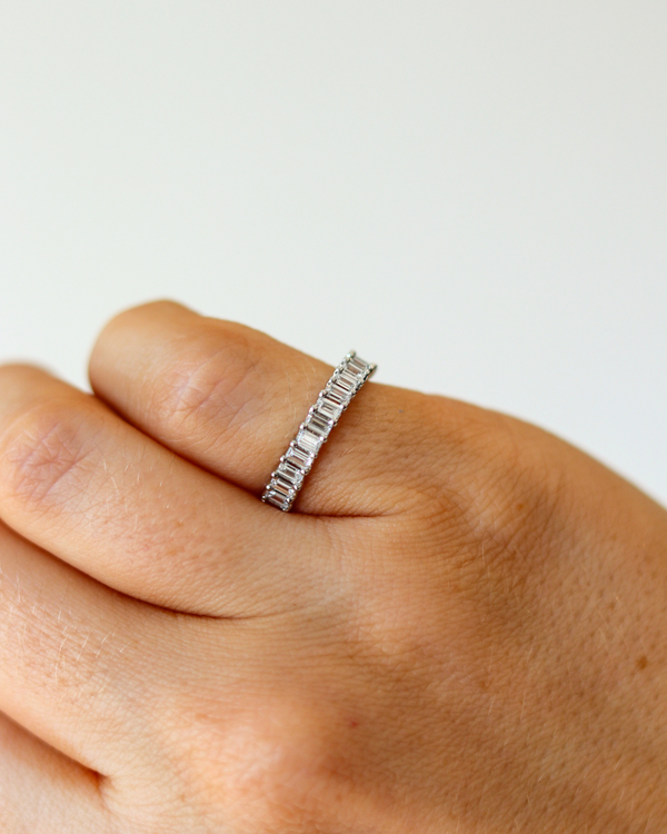 Lab Diamond Emerald Cut Eternity Band