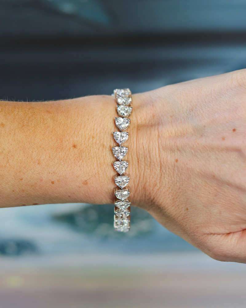 Lab Diamond Heart Shaped Tennis Bracelet