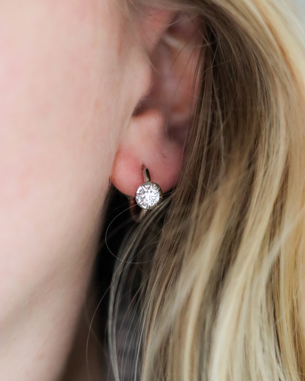 Small Lab Diamond Hoop Earrings