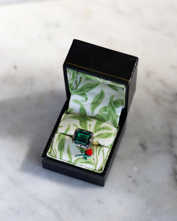 Lab Emerald East West Ring