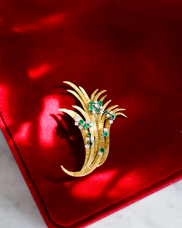 1970’s Emerald & Diamond Brooch
