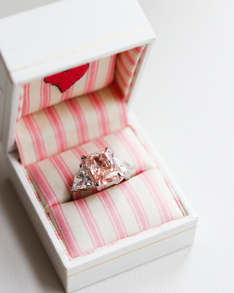 Pink Lab Diamond Trilogy Ring