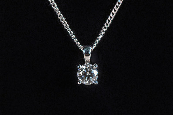 Diamond Solitaire Pendant and Chain